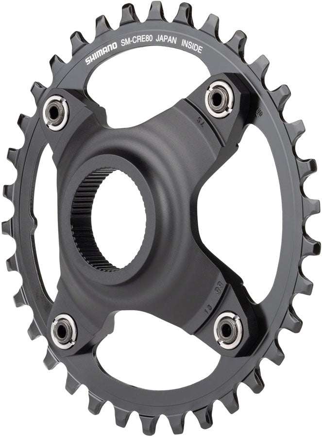 Plato Shimano STEPS SM-CRE80-B - 34 dientes sin protector de cadena, línea de cadena de 55 mm, negro