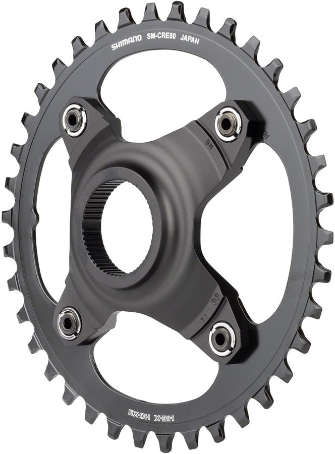 Plato Shimano STEPS SM-CRE80-B - 38 dientes sin protector de cadena, línea de cadena de 55 mm, negro