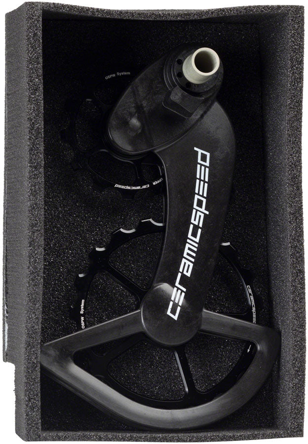 Sistema de poleas CeramicSpeed OSPW para desviadores Campagnolo - Polea de aleación con jaula de carbono negra
