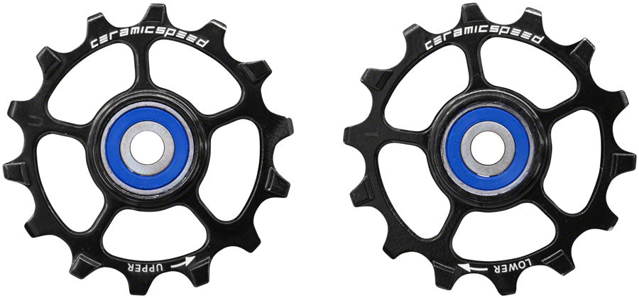 Ruedas de polea CeramicSpeed SRAM Eagle/AXS 1 x 12 velocidades - 14 dientes recubiertos, aleación BLK