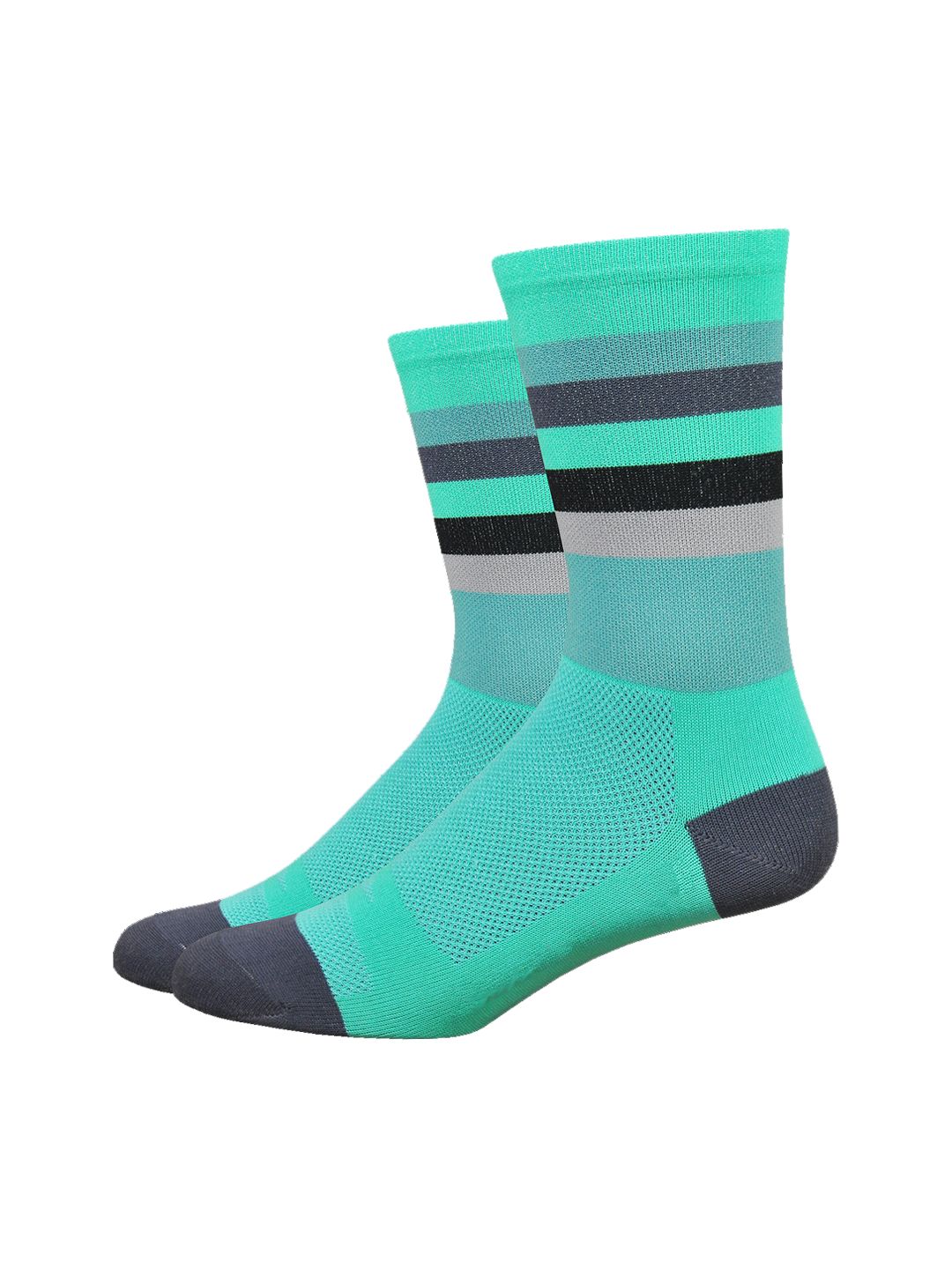 Calcetines DeFeet Aireator de 6" Maverick Celeste/Grafito, par M