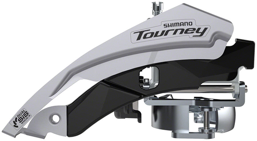 Desviador delantero Shimano Tourney FD-TY601-L6 - 6/7/8 velocidades, triple top swing, doble tiro, 31,8/34,9 mm, ángulo de vaina de 66-69°, tapa de 20 dientes.