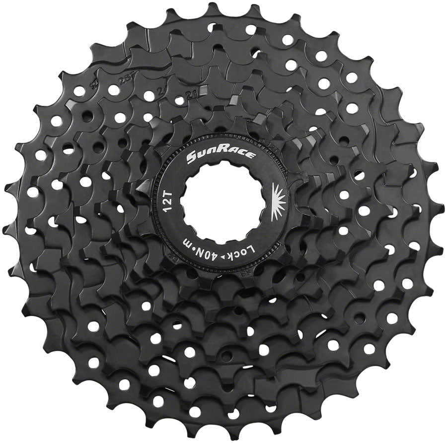 Cassette SunRace M400 de 8 velocidades, 12-32 dientes, ED, negro