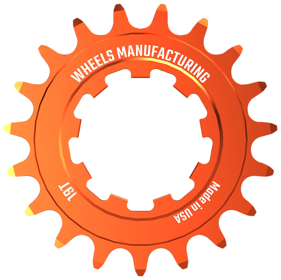 Ruedas de fabricación SOLO-SPEED Cog - 19t Compatible con kits SOLO-SPLINE SOLO-XD Naranja