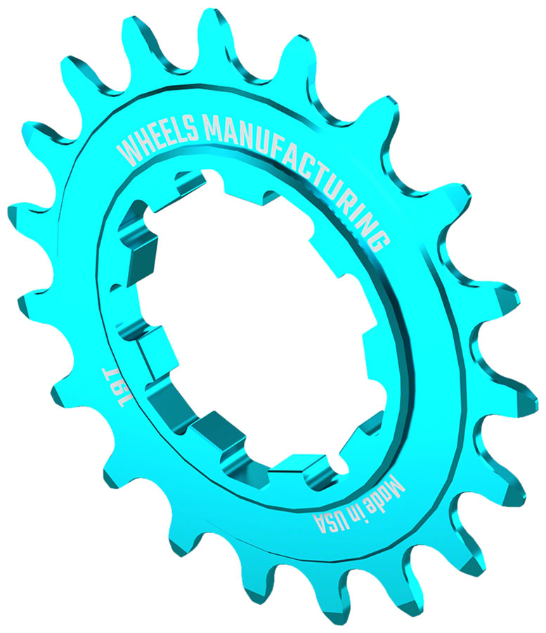 Ruedas de fabricación SOLO-SPEED Cog - 19t Compatible con kits SOLO-SPLINE SOLO-XD Verde azulado