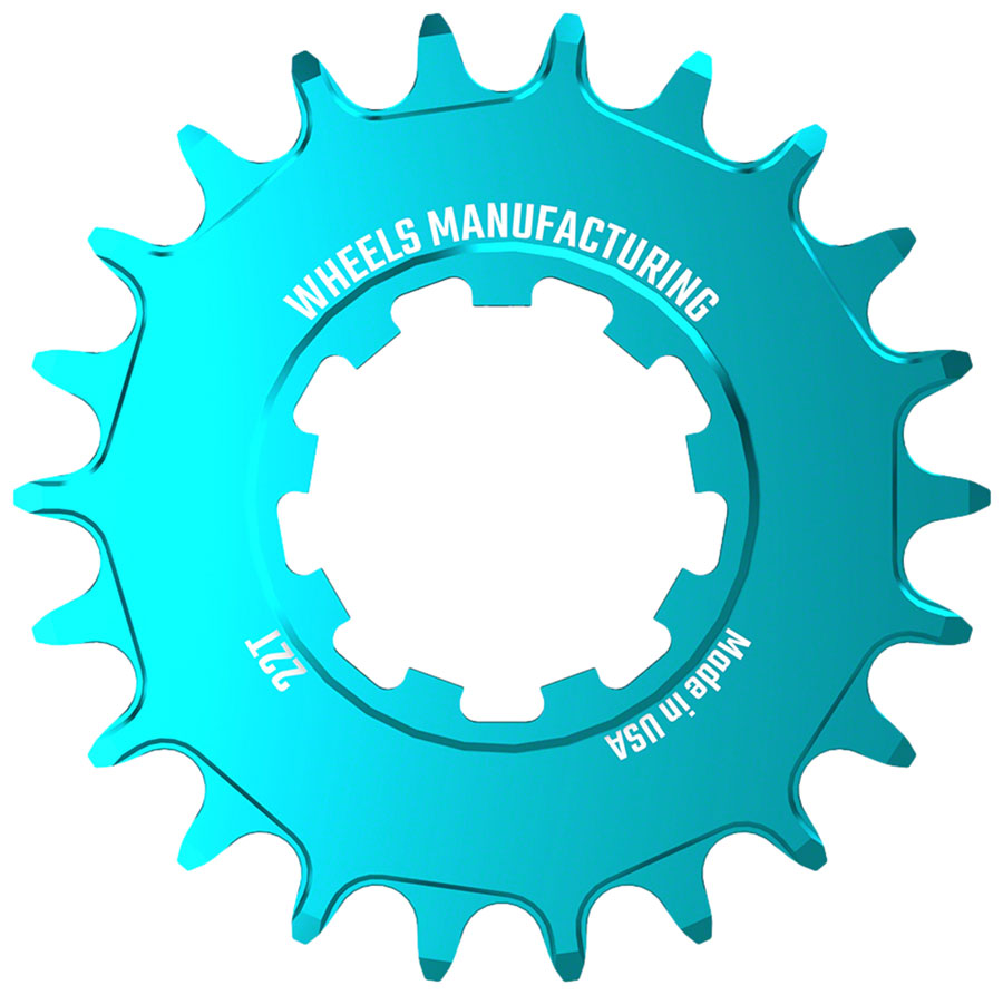 Ruedas de fabricación SOLO-SPEED Cog - 22t Compatible con kits SOLO-SPLINE SOLO-XD Verde azulado
