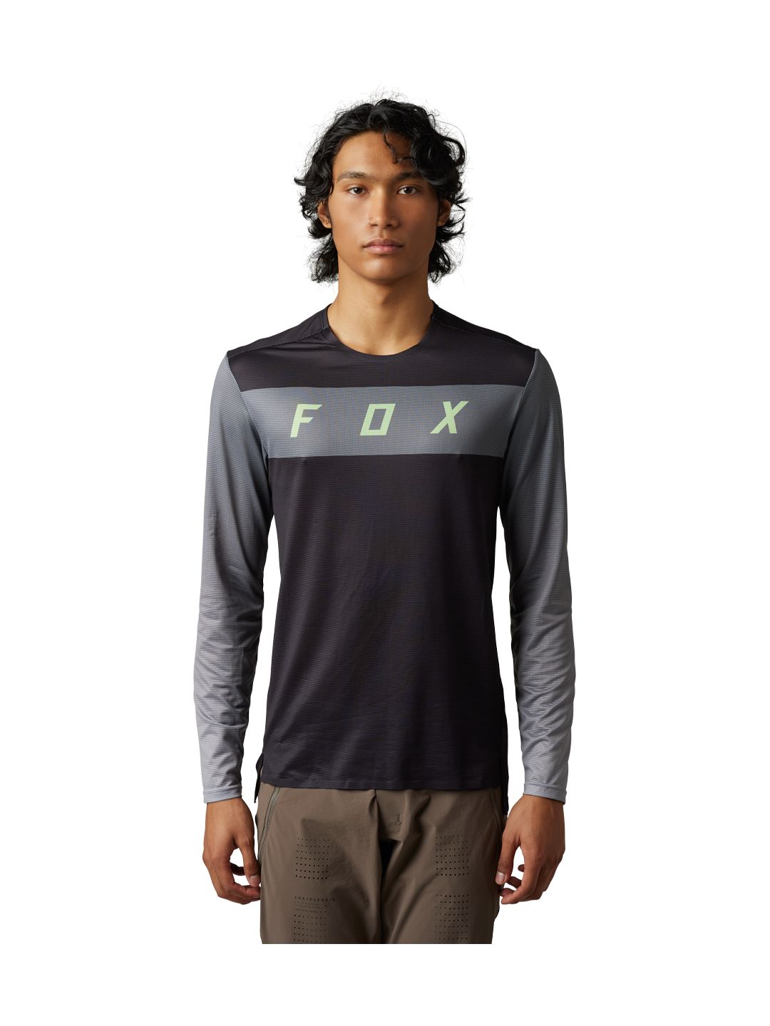 Camiseta Fox Racing Flexair Arcadia LS pequeña negra/gris