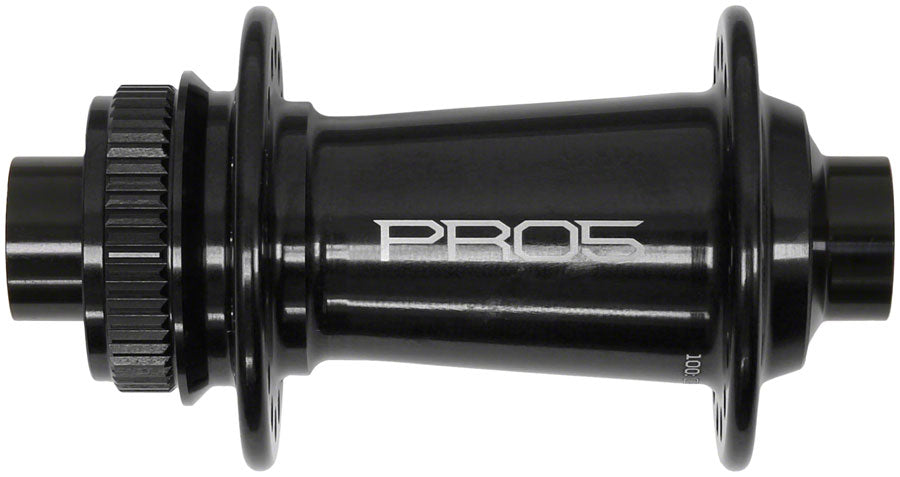 Buje delantero Hope Pro 5 - 12 x 100 mm, bloqueo central, negro, 24 agujeros