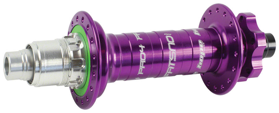 Buje trasero Hope Pro 4 Fatsno - 12 x 197 mm, 6 tornillos, XD, morado, 32 agujeros