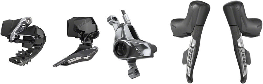 Grupo electrónico de carretera SRAM RED eTap AXS - 2 palancas de freno/cambio HRD de 12 velocidades, desviadores de disco de montaje posterior, delantero/trasero de 6 tornillos B1
