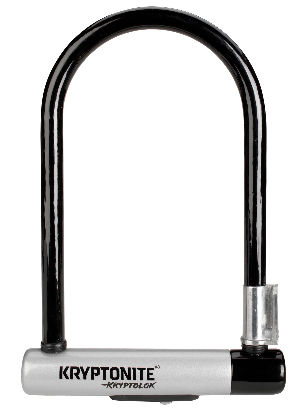 Candado en U Kryptonite KryptoLok de 5 x 9 pulgadas con llave negra. Incluye soporte.