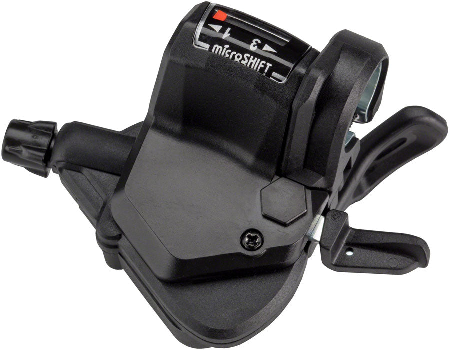microSHIFT Mezzo Palanca de cambios izquierda con toque de pulgar Indicador óptico triple de marcha Compatible con Shimano