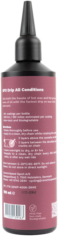 Lubricante de goteo CeramicSpeed UFO de 180 ml