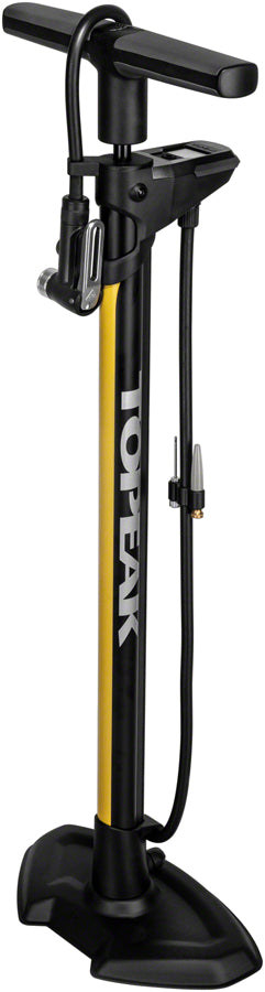 Bomba de piso digital Topeak JoeBlow Pro - 200 psi/13,8 bar, manómetro digital, SmartHead DX3, botón de liberación de aire, negro/amarillo