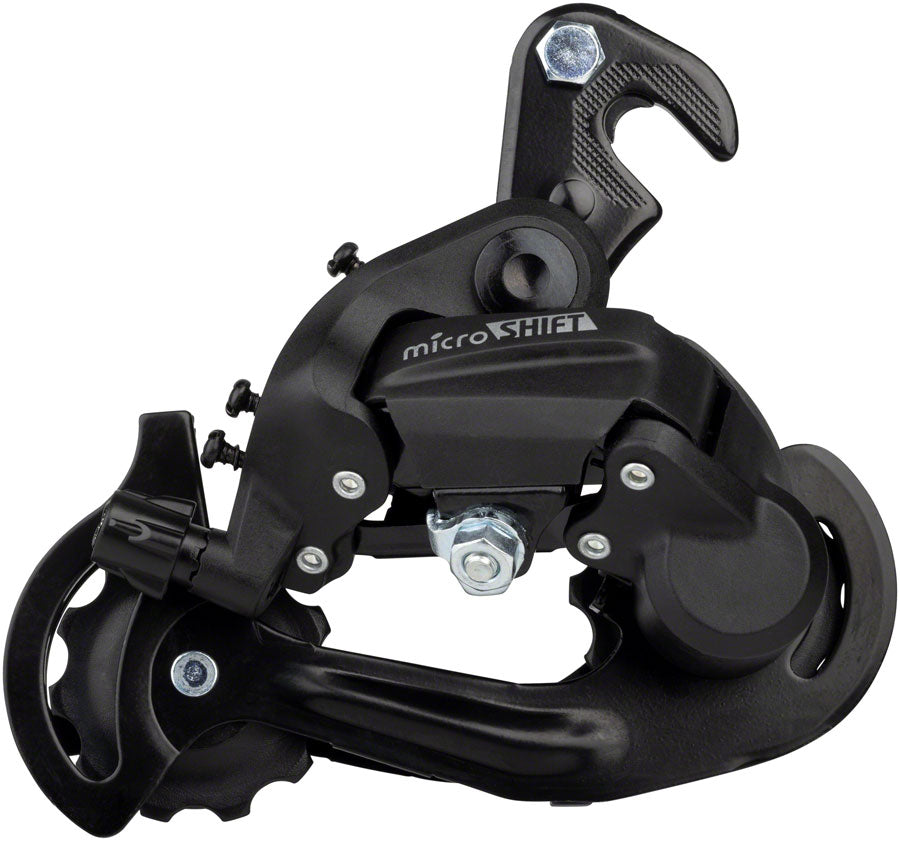 Desviador trasero microSHIFT M21 de 67 velocidades, caja corta, puntera con garra, color negro