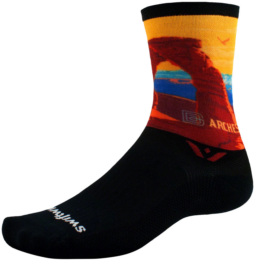 Swiftwick Vision Impression National Park Crew Socks - 6" Arches X-Large