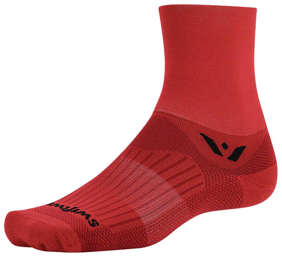 Swiftwick Aspire Quarter Crew Socks - 4" Red Medium