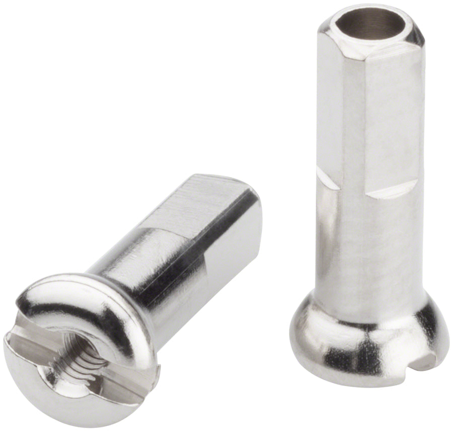 Boquillas de latón DT Swiss Pro Head: 2,0 x 14 mm, color plata, caja de 100