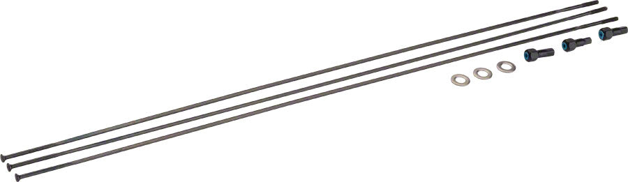 Radios/cabecillas/arandelas SRAM (paquete de 3), 298 mm, CX-Sprint, tiro recto, externo, negro, Roam 60, 29"