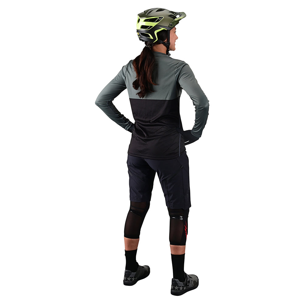 Womens Lilium LS Jersey Block Green / Black