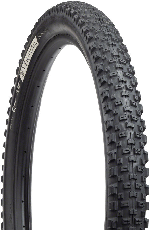 Neumático Teravail Honcho - 27,5 x 2,6 sin cámara, plegable, negro, compuesto de agarre duradero