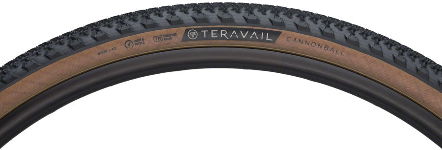 Neumático Teravail Cannonball - 650b x 40 Tubeless Plegable Beige Compuesto Rápido y Duradero