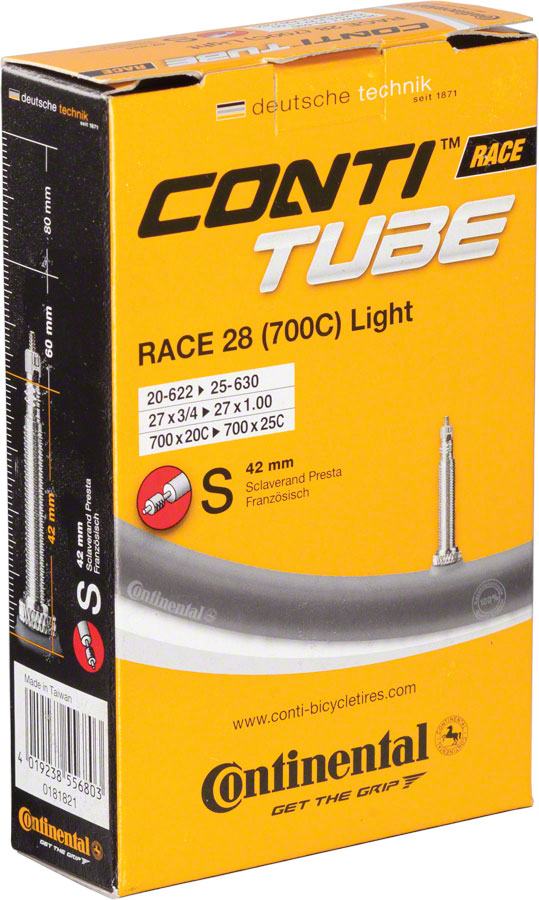 Cámara de aire Continental Light - 700 x 20 - 25 mm, válvula Presta de 42 mm