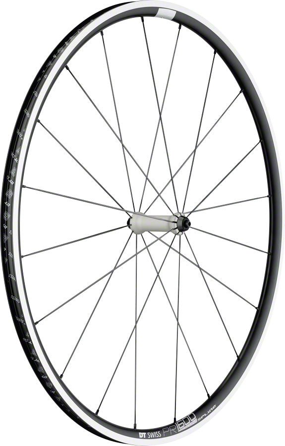 Rueda delantera DT Swiss PR 1600 Spline 23 - Freno de llanta QR 700 x 100 mm, color negro