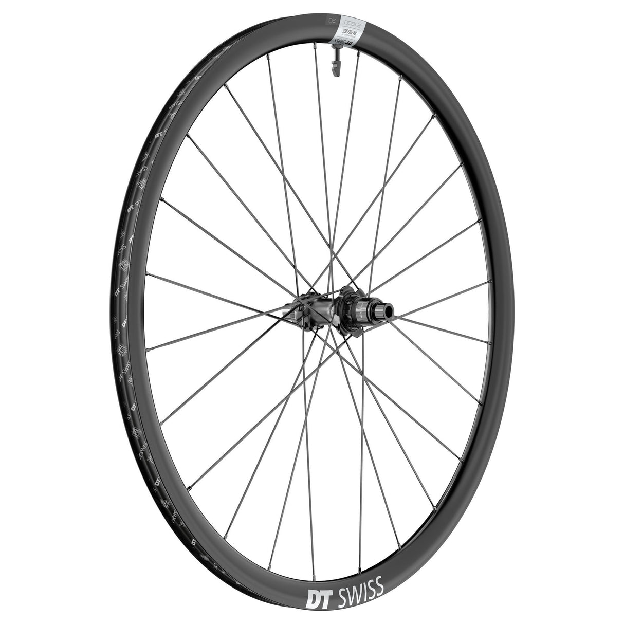 Rueda trasera DT Swiss E 1800 Spline 30 - 700c 12 x 142 mm Center-Lock XDR Ratchet LN 18 BLK