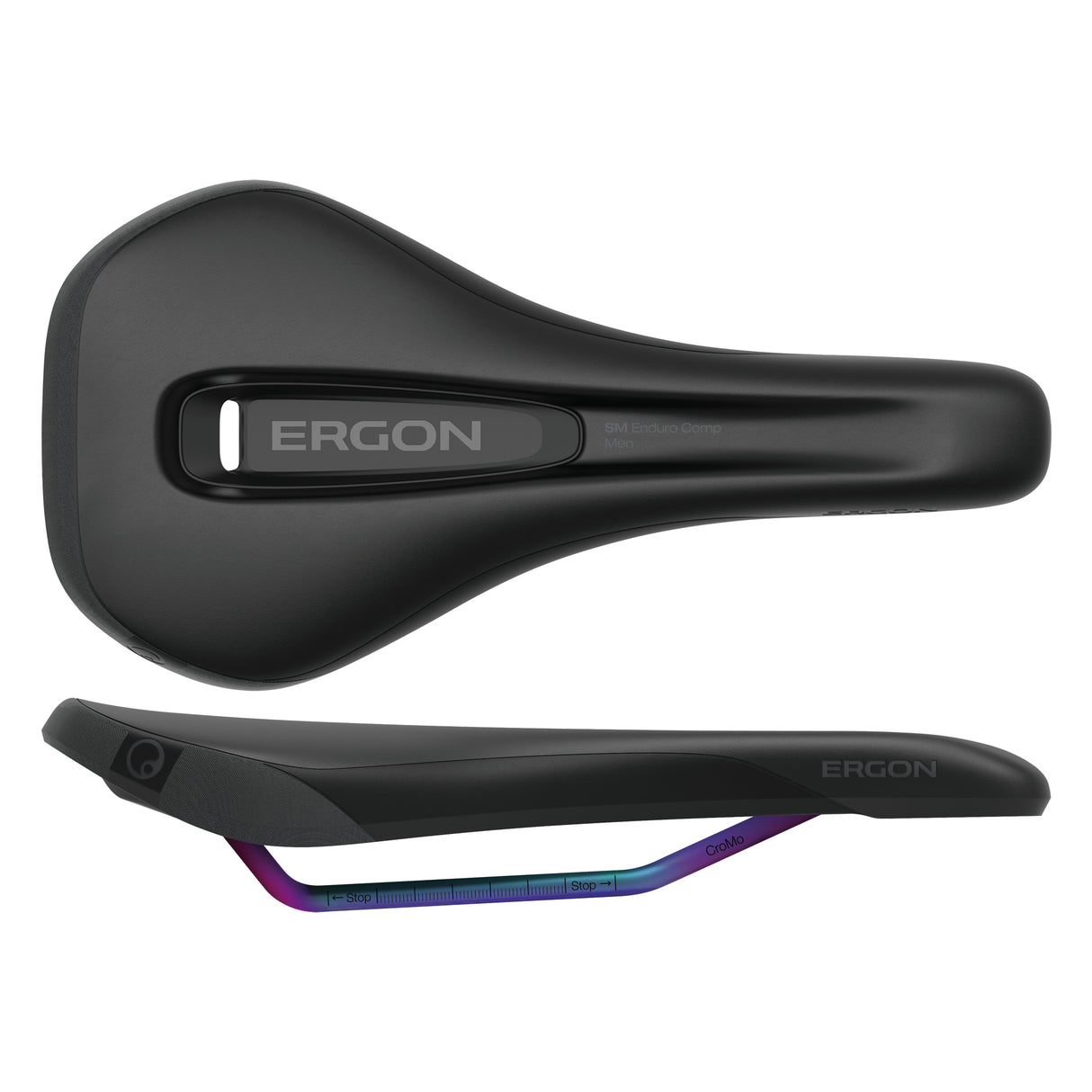 Sillín Ergon SM Enduro Comp - Stealth/Oilslick para hombre, talla pequeña/mediana