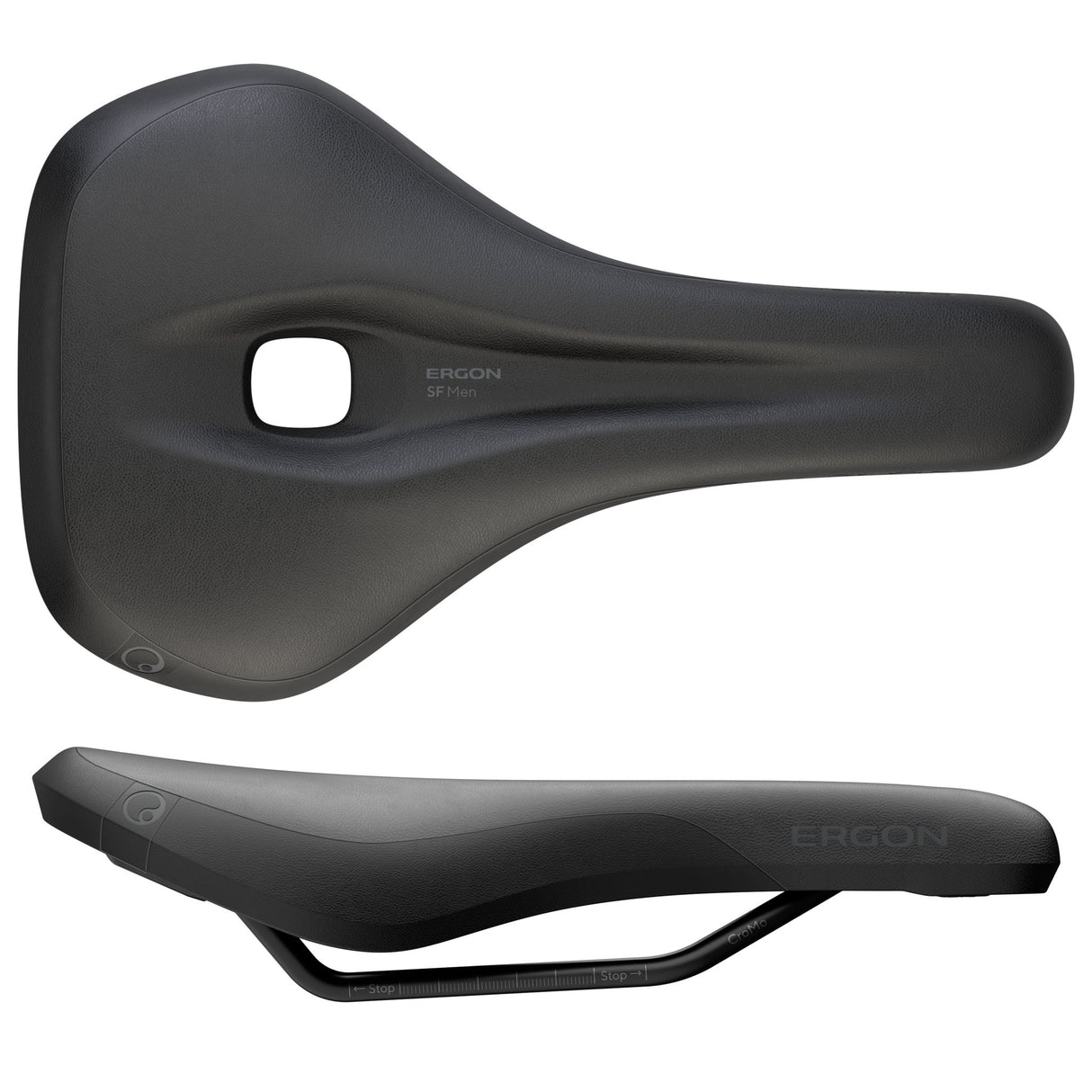 Sillín Ergon SF - Acero Negro para hombre talla pequeña/mediana