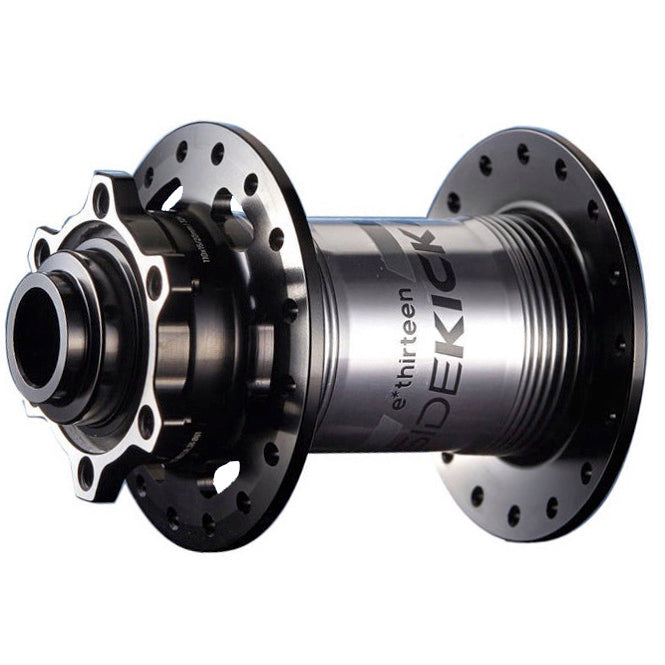 e*thirteen Sidekick Front Hub - 15/20 x 110mm 6-Bolt Disc BLK/Sterling Silver 32H