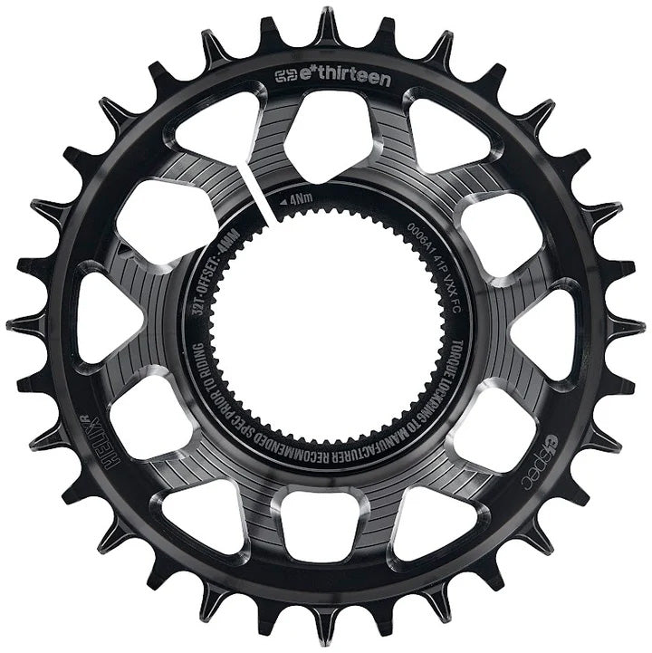 Plato e*thirteen Helix Race e*spec - Turbo Levo 2.1/2.2, 9 mm de retroceso, 34 dientes, 11/12 velocidades, negro