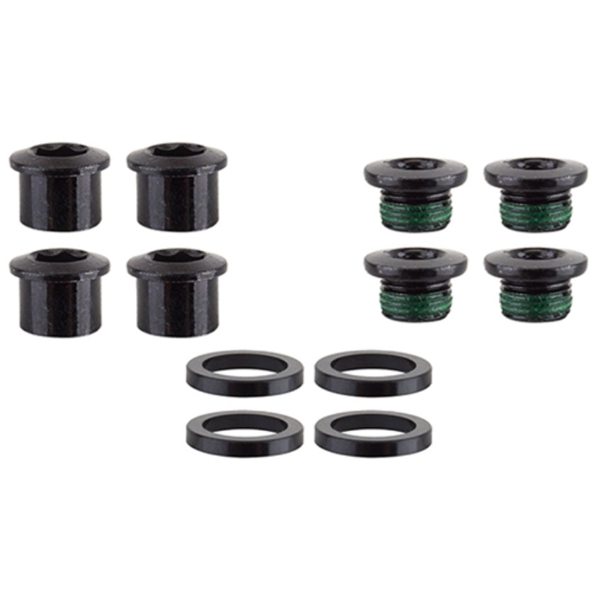 Juego de tornillos para plato SRAM 5/6 Dual-Hex de 8 piezas, acero negro
