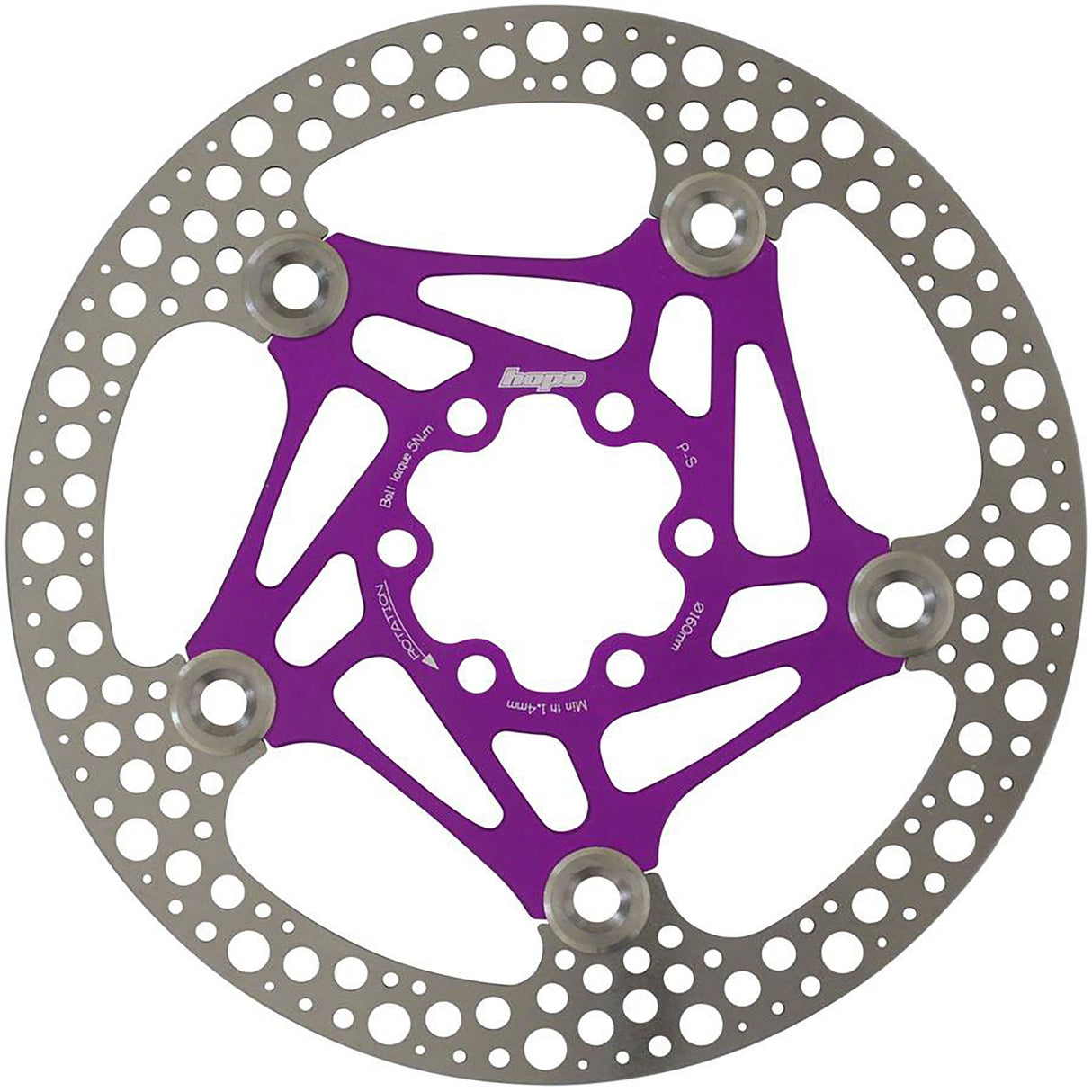 Rotor flotante Hope Road de 160 mm, color morado