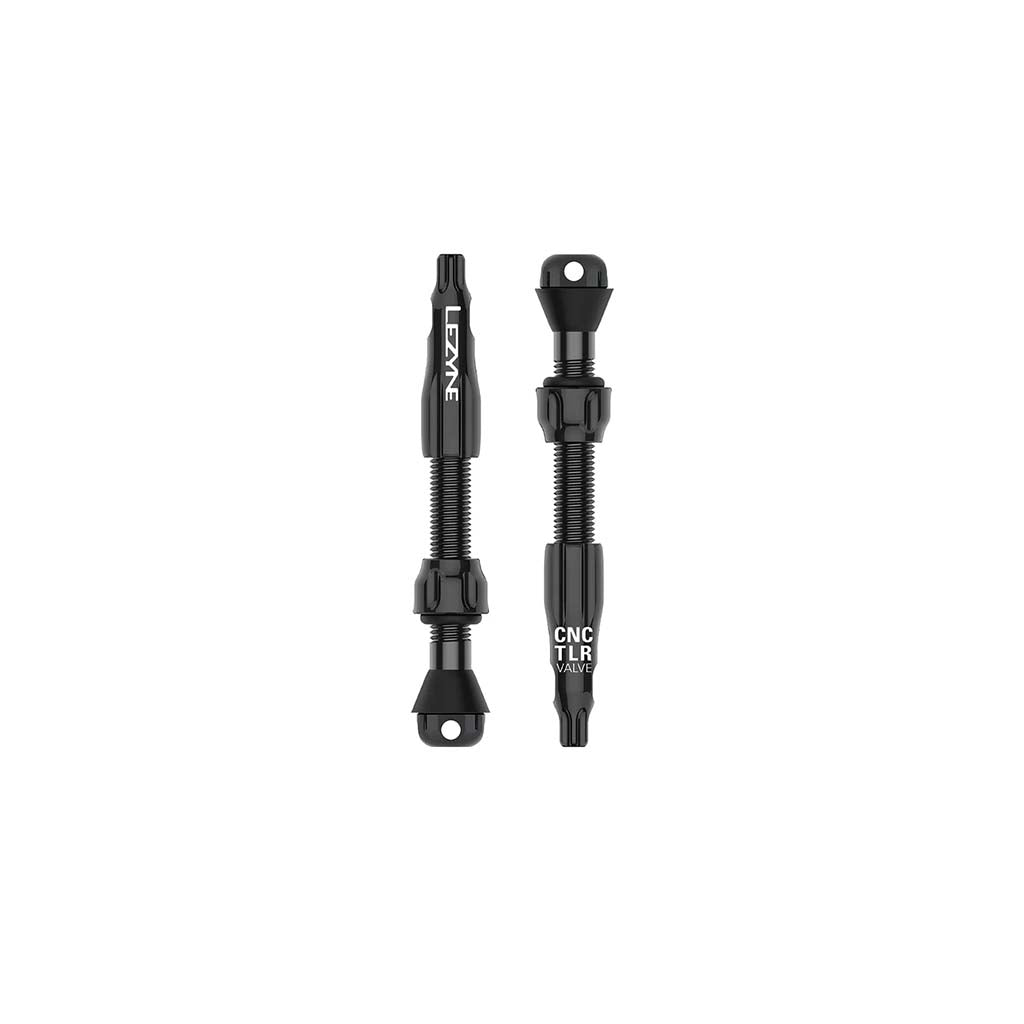 Par de válvulas sin cámara Lezyne CNC TLR Pro de 44 mm, color negro