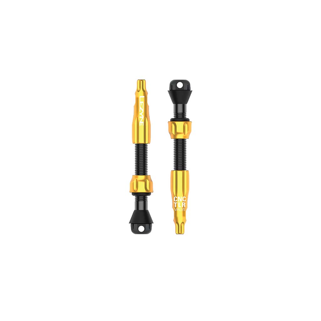Par de válvulas sin cámara Lezyne CNC TLR Pro de 44 mm doradas