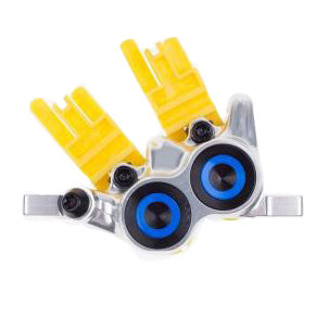 Pinza de freno de disco Magura MT Trail SL - Montaje en poste delantero, 4 pistones, cromada/azul
