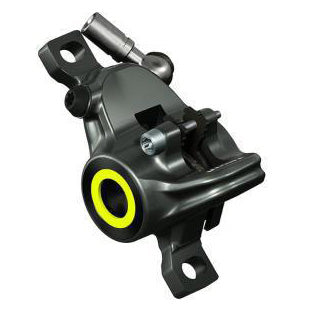 Pinza de freno de disco Magura MT8 SL (delantera y trasera, montaje en poste, 2 pistones, gris/rojo/amarillo)