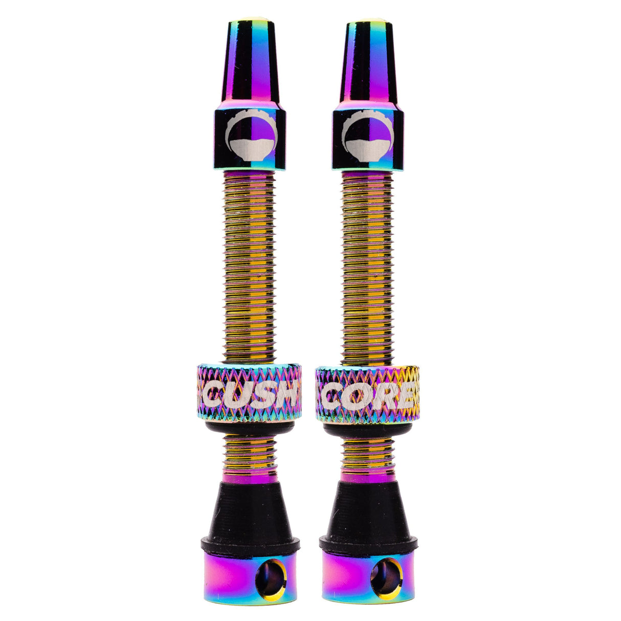 Juego de válvulas Presta sin cámara CushCore - 44 mm, con acabado Oil Slick