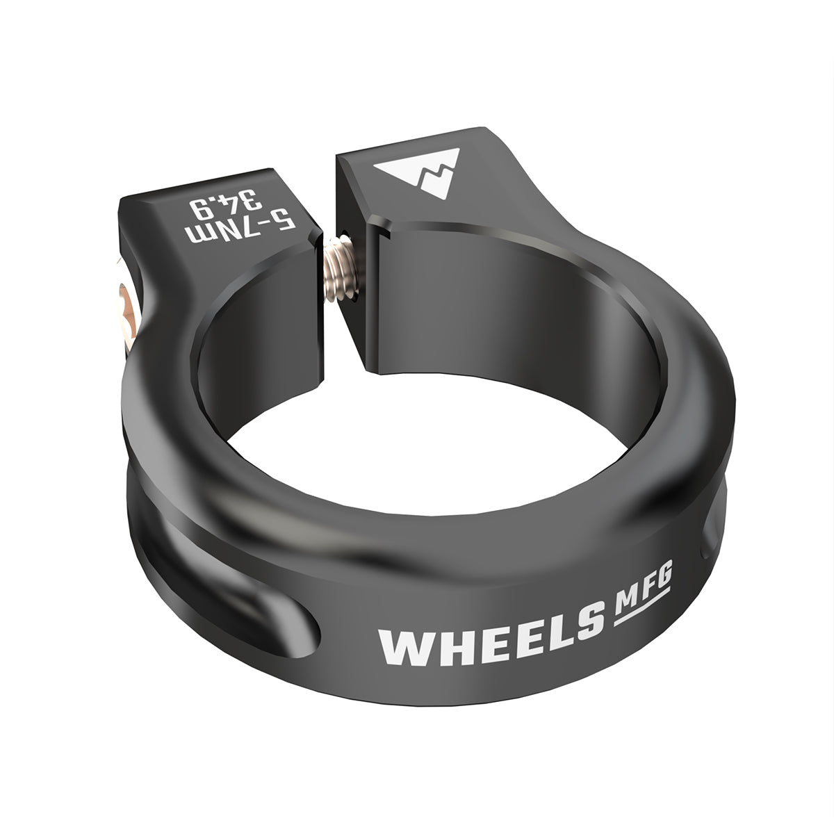 Abrazadera de tija de sillín atornillable Wheels Mfg de 34,9 mm, color negro