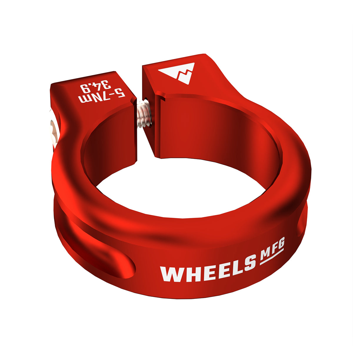 Abrazadera de tija de sillín atornillable Wheels Mfg de 34,9 mm, color rojo