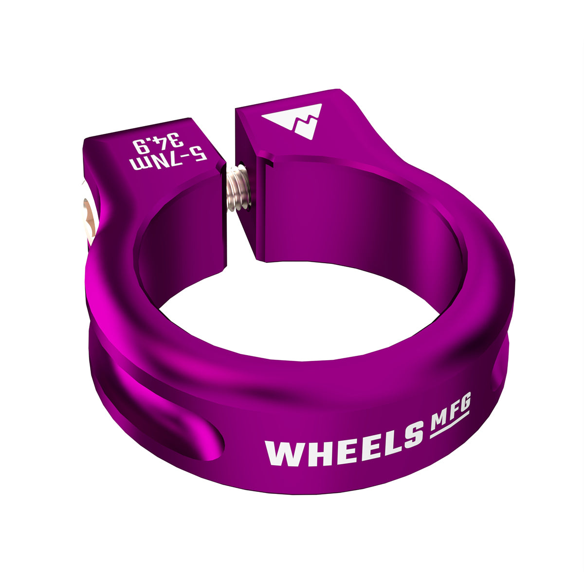 Abrazadera para tija de sillín atornillable Wheels Mfg de 34,9 mm, color morado