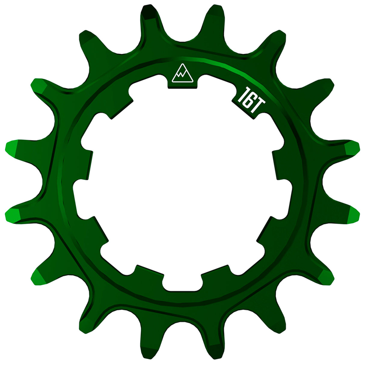Ruedas de fabricación SOLO-SPEED Cog - 16t Compatible con kits SOLO-SPLINE SOLO-XD Verde
