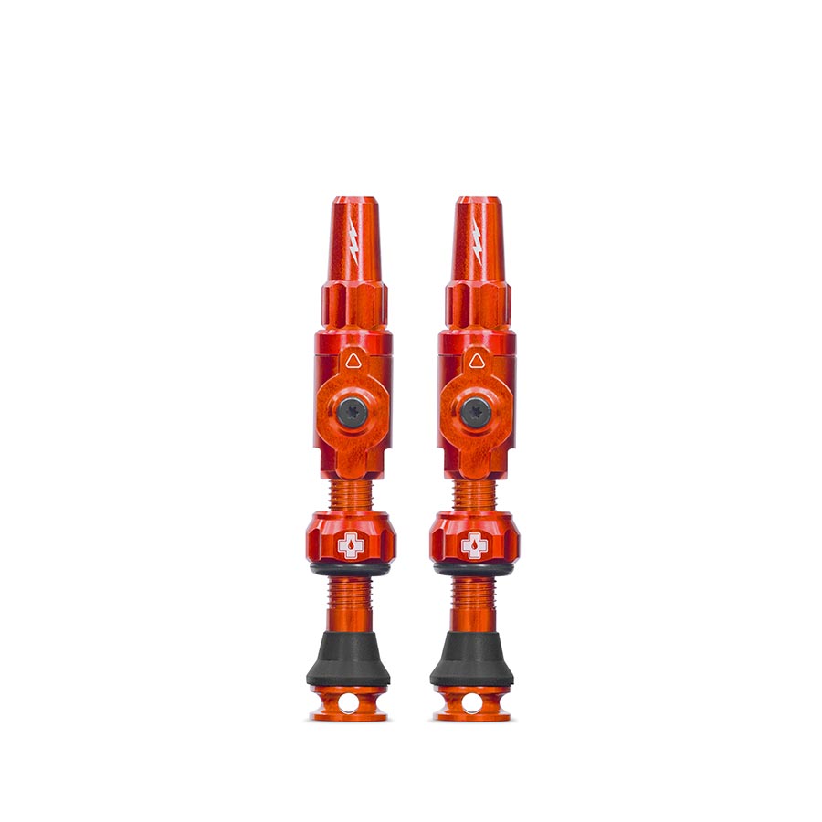 Par de válvulas sin cámara Muc-Off Big Bore Lite de 65 mm - Naranja