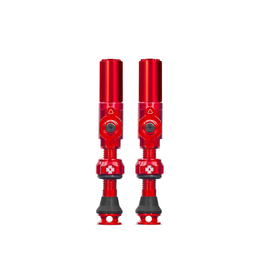 Par de válvulas híbridas sin cámara Muc-Off Big Bore de 65 mm (rojo)