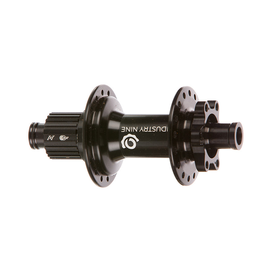 Buje trasero Industry Nine 1/1 Classic - 12 x 148 mm, 6 pernos, micro estrías, negro, 28 agujeros