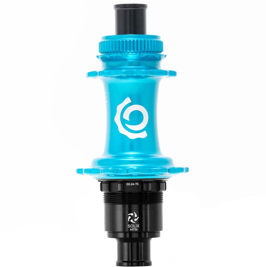 Buje trasero Industry Nine Solix M Classic MS Disc, 28 agujeros, 12 mm, TA, 148 mm, Shimano Micro Spline, turquesa
