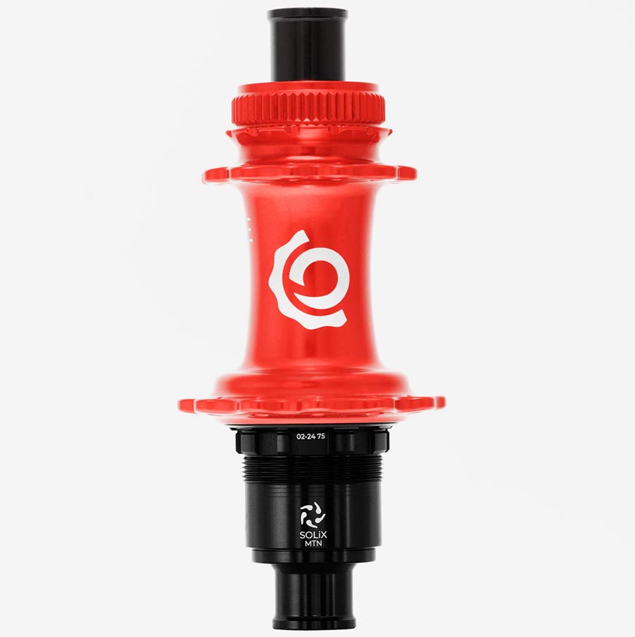 Buje trasero Industry Nine Solix M Classic MS Disc 28H 12 mm TA 148 mm Shimano Micro Spline rojo