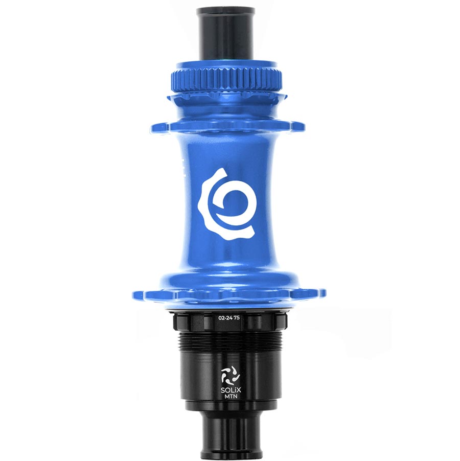 Buje trasero Industry Nine Solix M Classic MS Disc, 28 agujeros, 12 mm, TA, 148 mm, Shimano Micro Spline, azul
